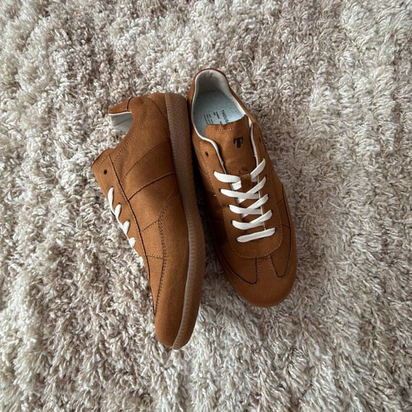 Thousand Fell Men's Military Cognac Suede-Touch Lace-Up Sneakers