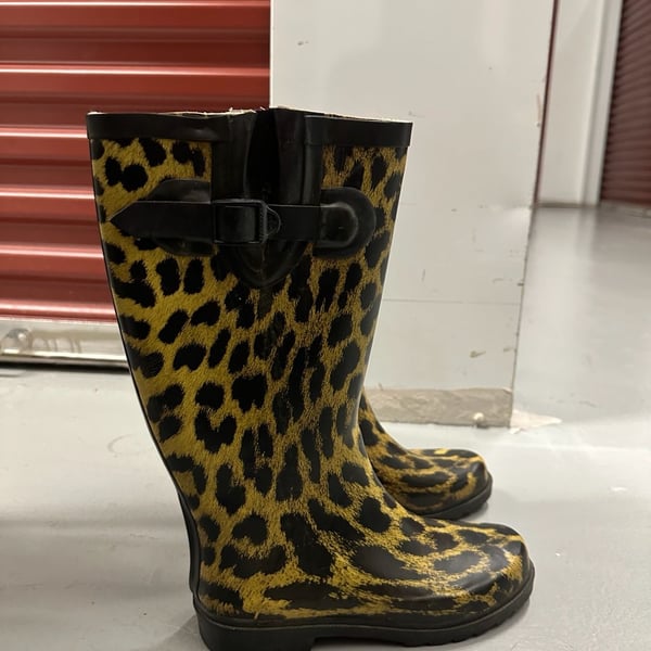 Forever Young Leopard Print Mid-Calf Rubber Rain Boots