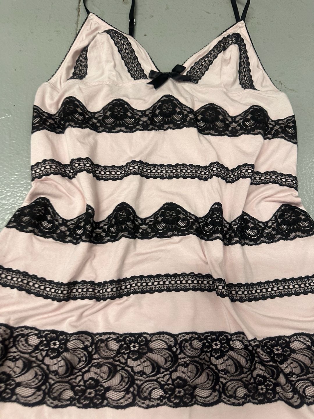 Victoria's Secret Sexy Little Things Pink and Black Lace Slip Babydoll 2
