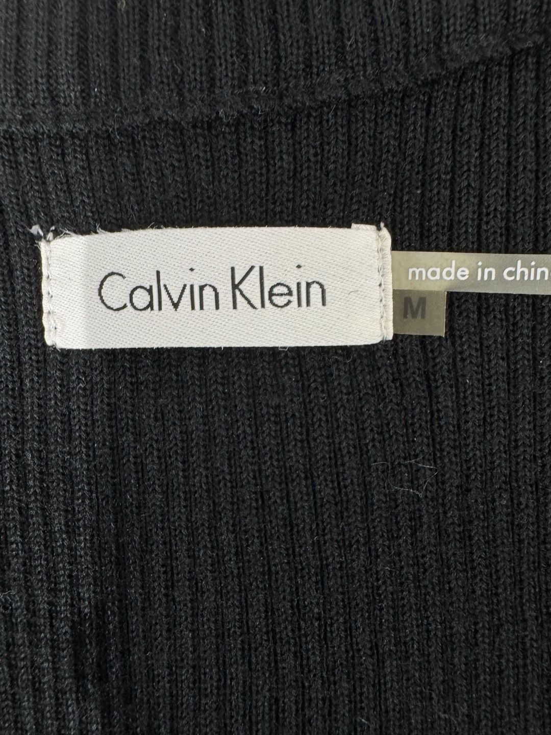 Calvin Klein Ribbed Wool Blend Knit Bodycon Sweater Dress with Ruched Sides Med 8