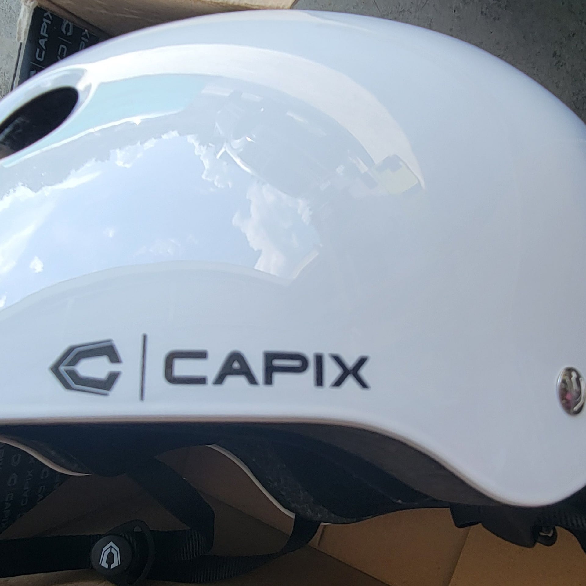 Capix Athlete BASHER GLOSS WHITE BMX SKATE BOARD Helmet L/XL 8