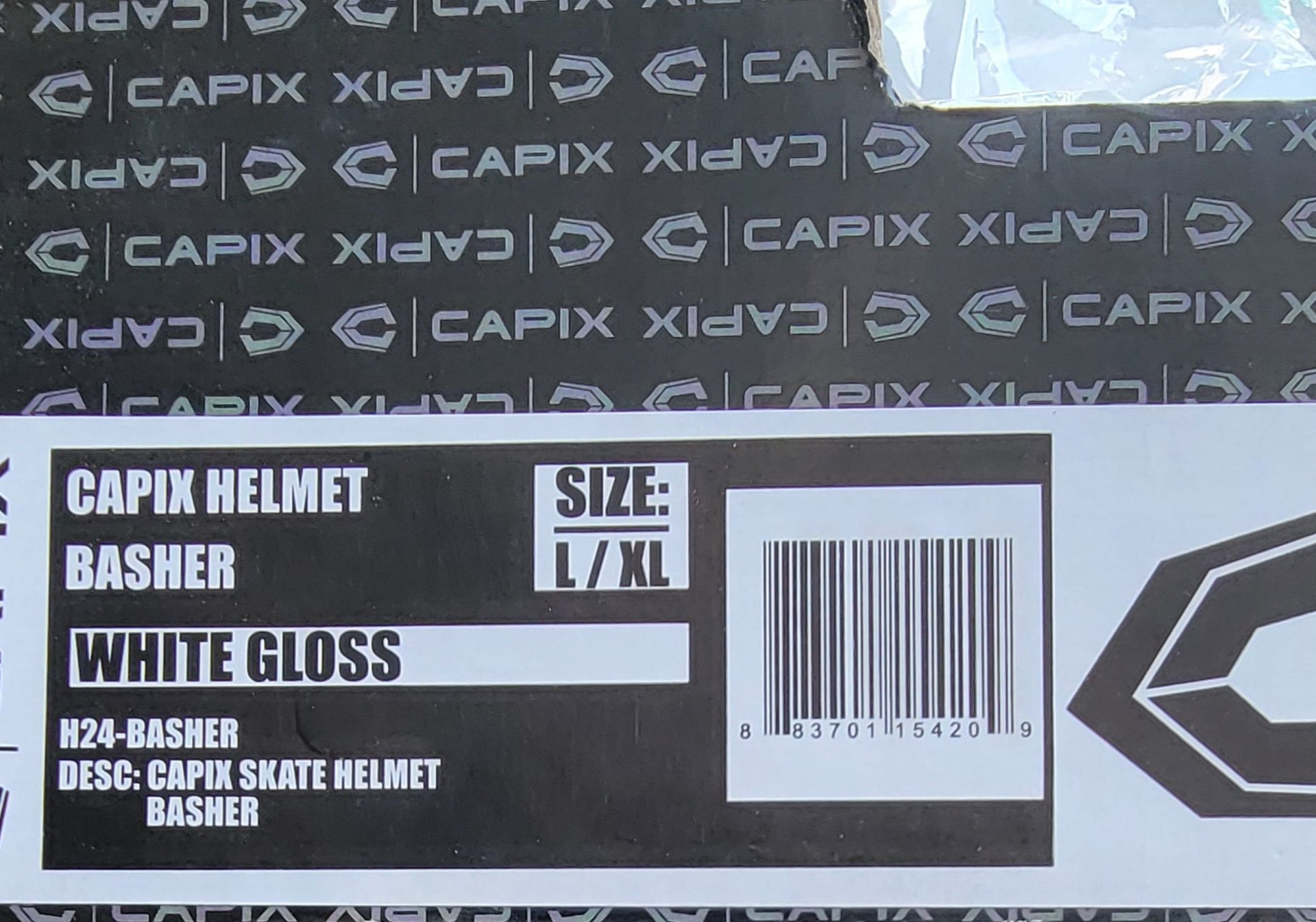 Capix Athlete BASHER GLOSS WHITE BMX SKATE BOARD Helmet L/XL 9