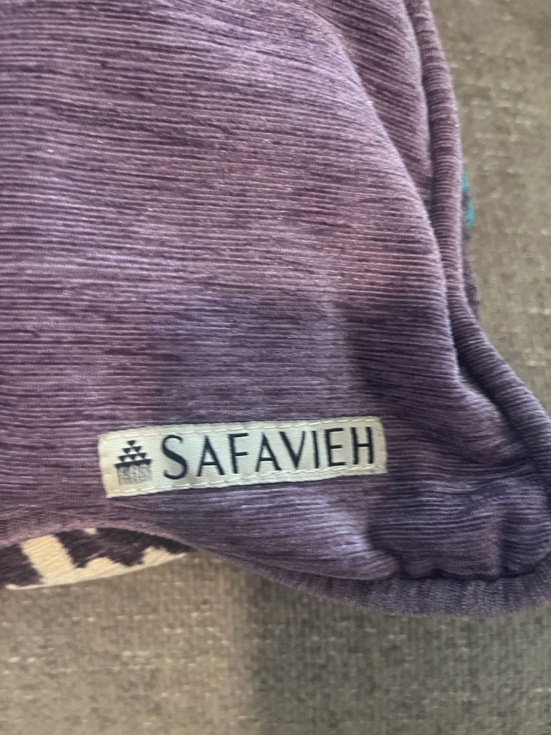 Safavieh Ikat Pattern Throw Pillow, Velvet Purple and Teal 3