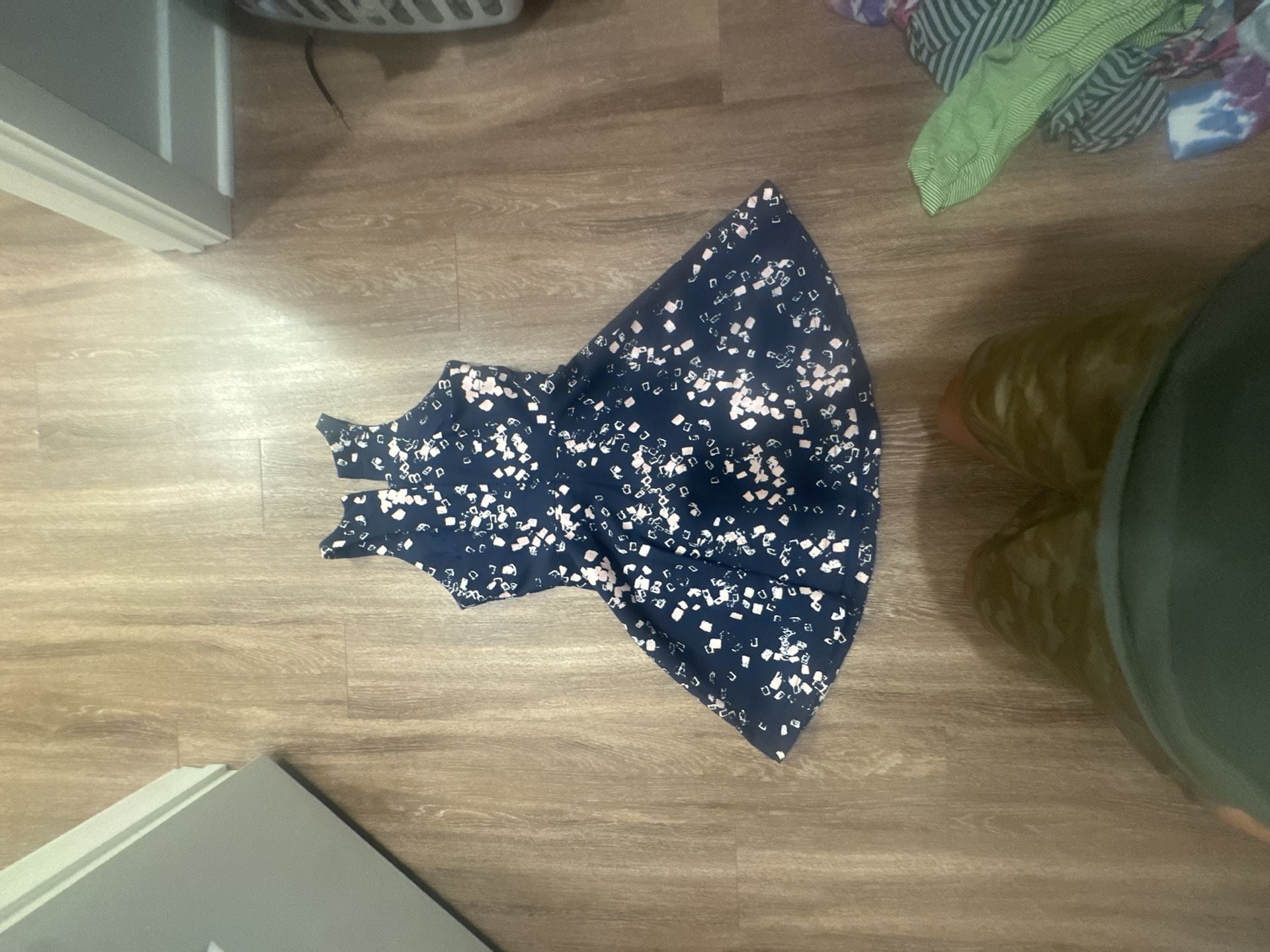 Elizabeth and James Navy and Cream Print Fit and Flare Skater Dress 3