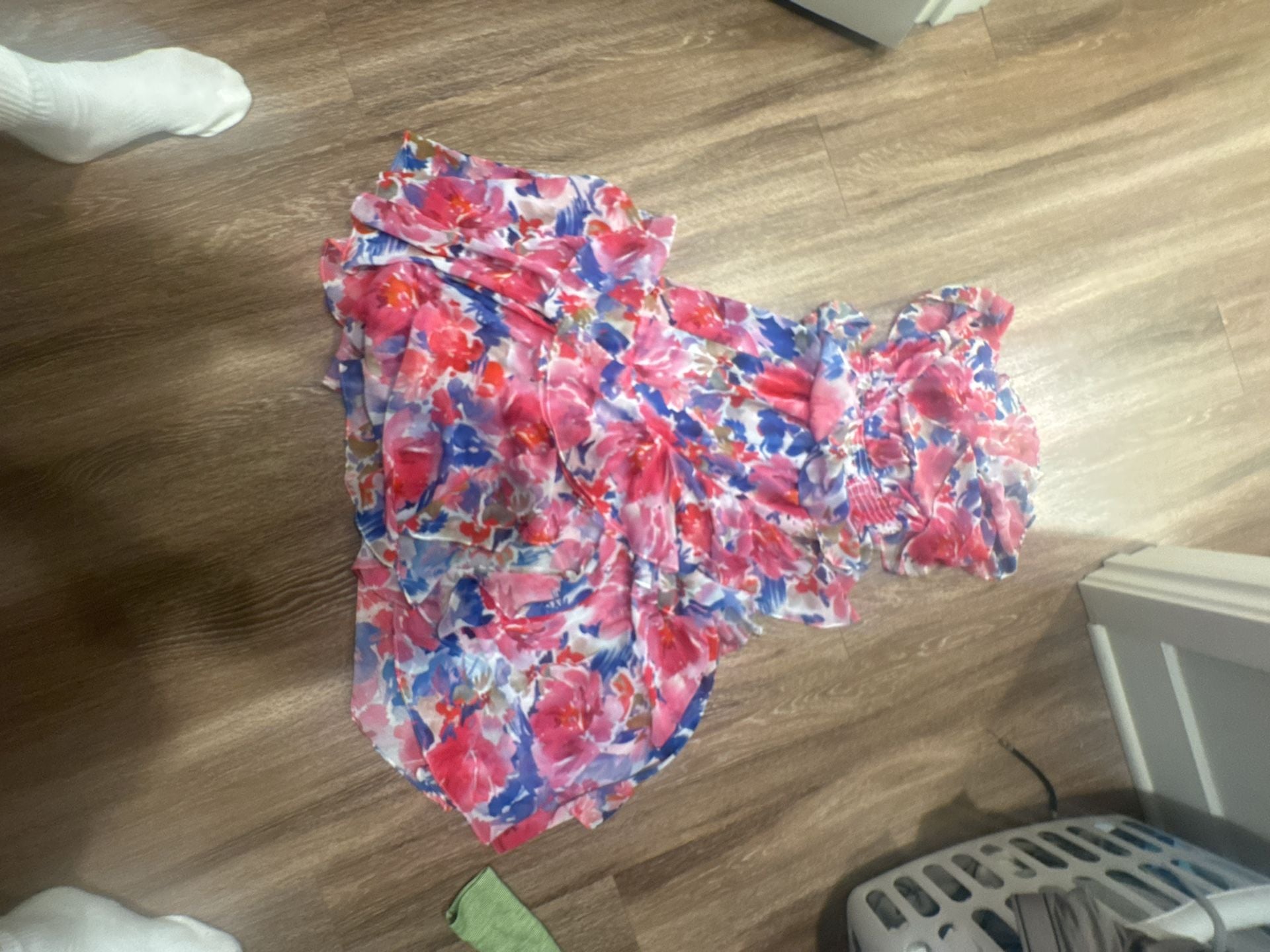 MISA Los Angeles Floral Ruffle Mini Dress 1