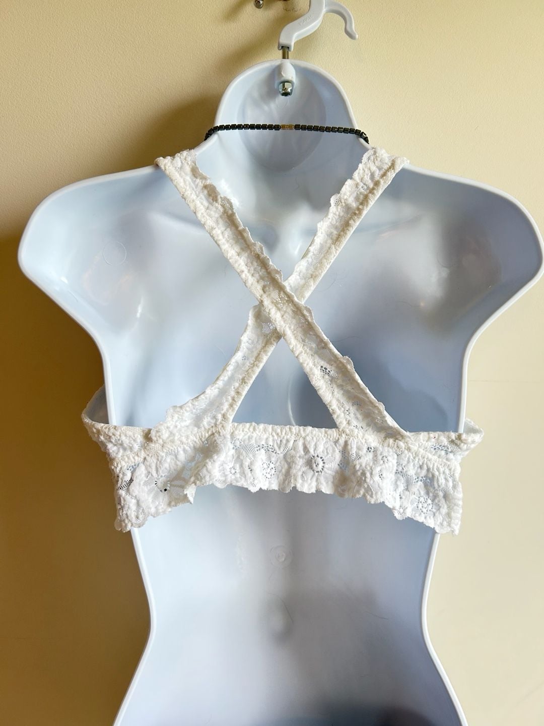 Aerie White Floral Lace Racerback Bralette 3