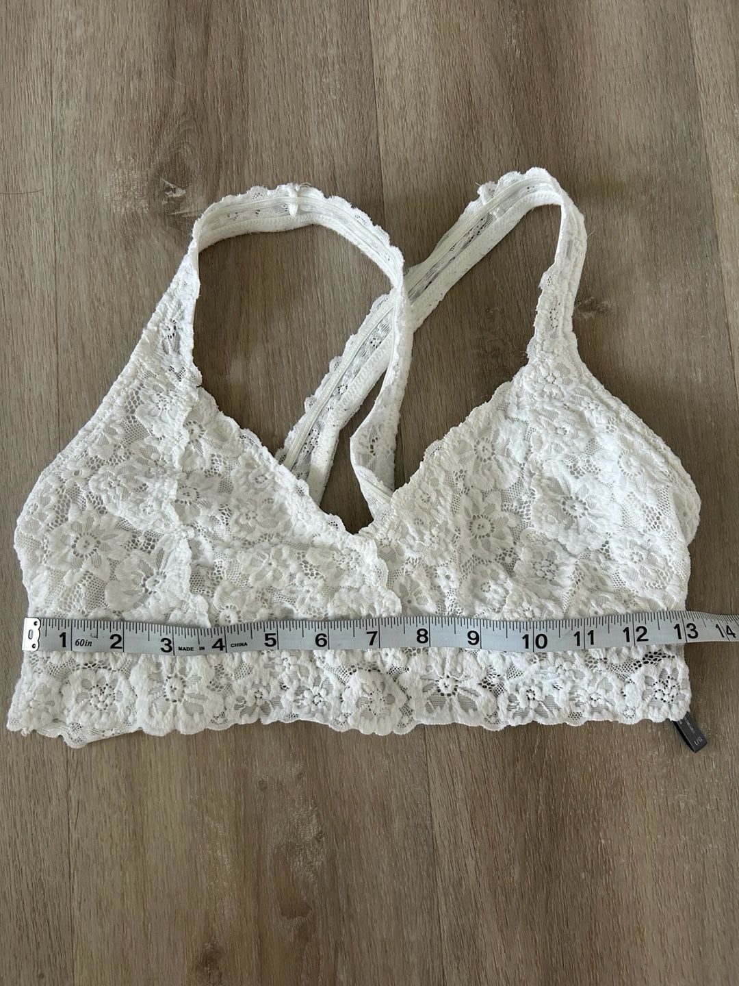 Aerie White Floral Lace Racerback Bralette 4