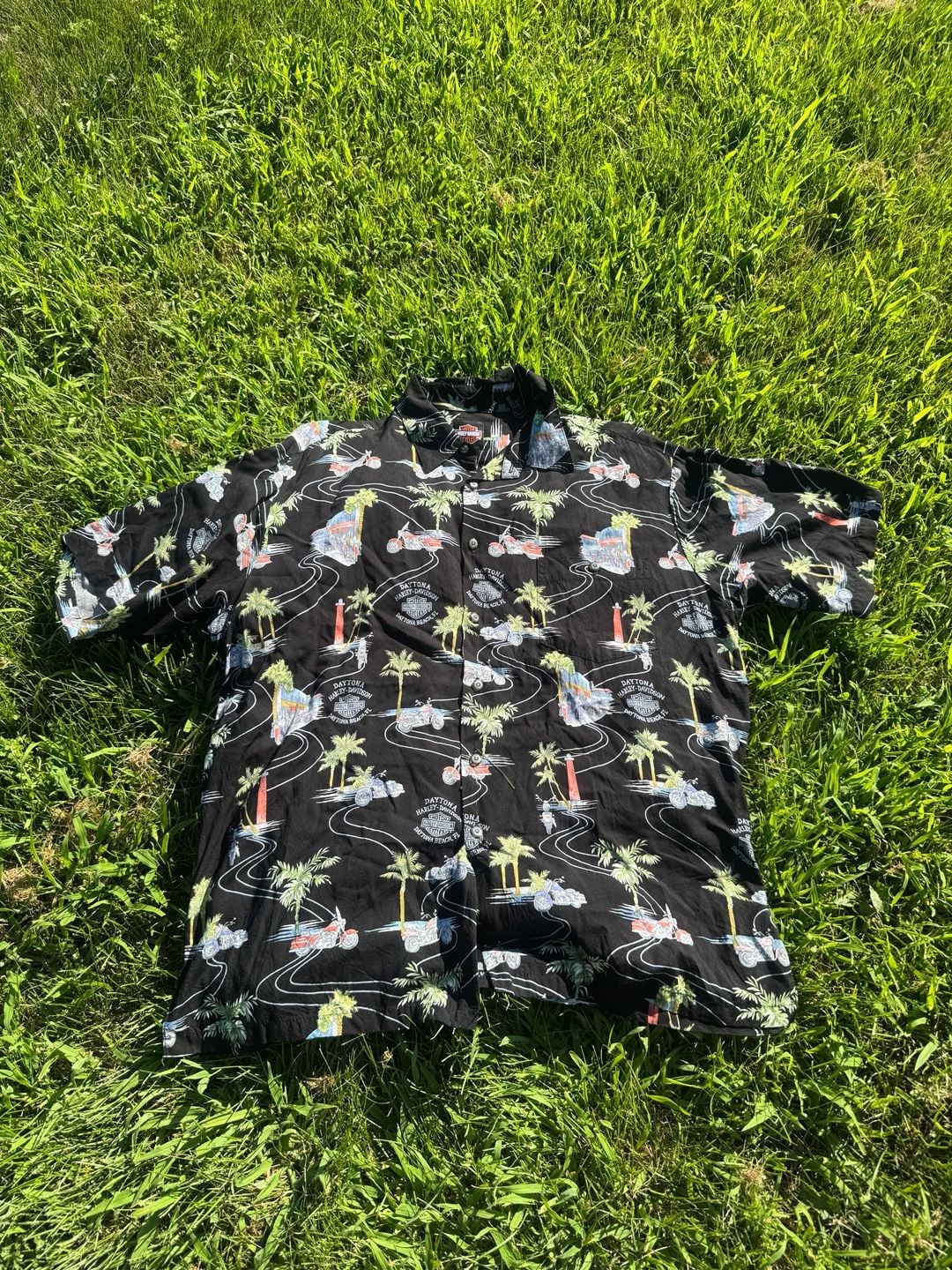Tori Richard Harley-Davidson Daytona Beach Print Viscose Button-Down Shirt 2