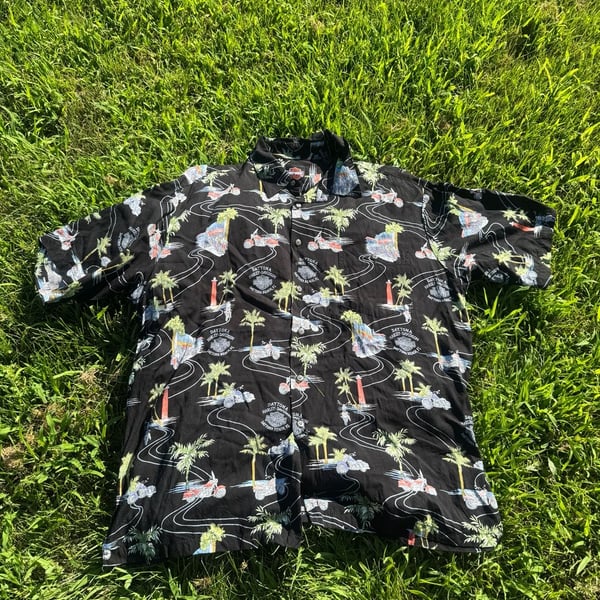 Tori Richard Harley-Davidson Daytona Beach Print Viscose Button-Down Shirt