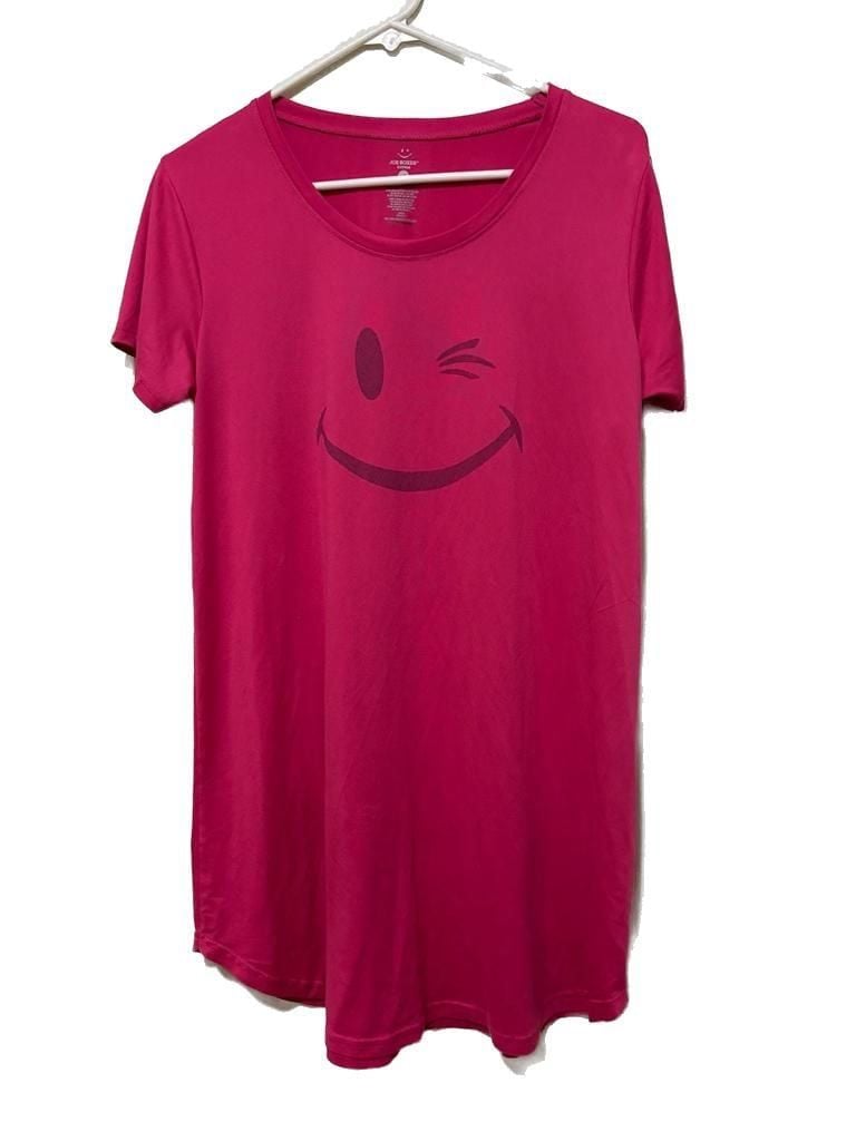 Joe Boxer Pink Smiley Winky Face Sleepwear T-Shirt Dress 1