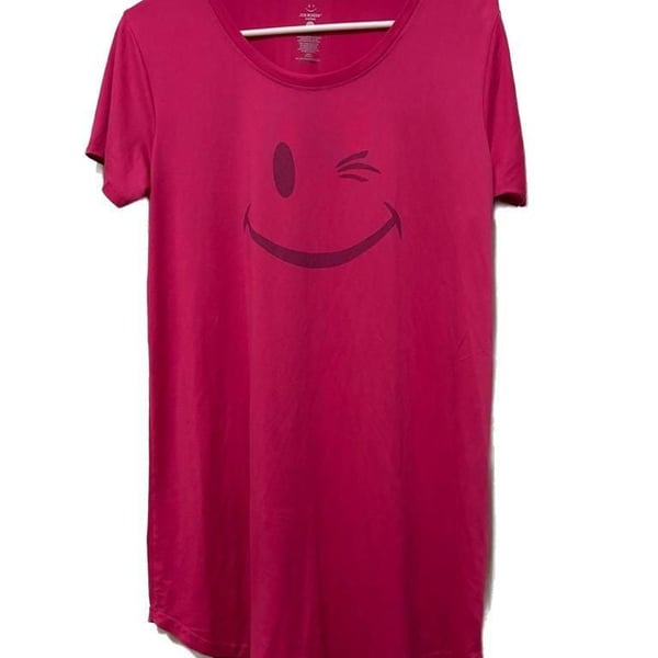 Joe Boxer Pink Smiley Winky Face Sleepwear T-Shirt Dress