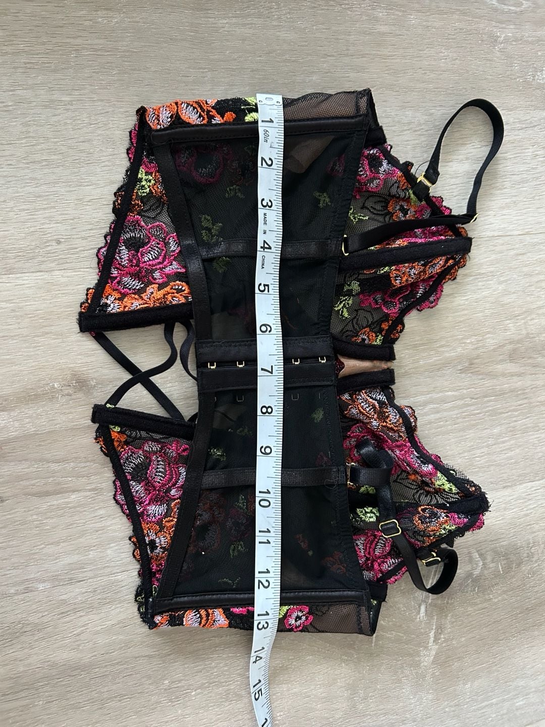 Floral embroidered bustier bra 2