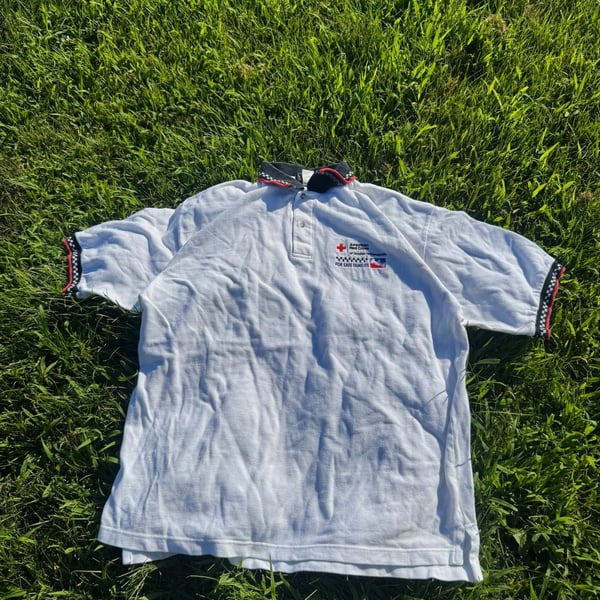Vintage Vantage Custom Classics American Red Cross  Indianapolis Polo Shirt Sz L