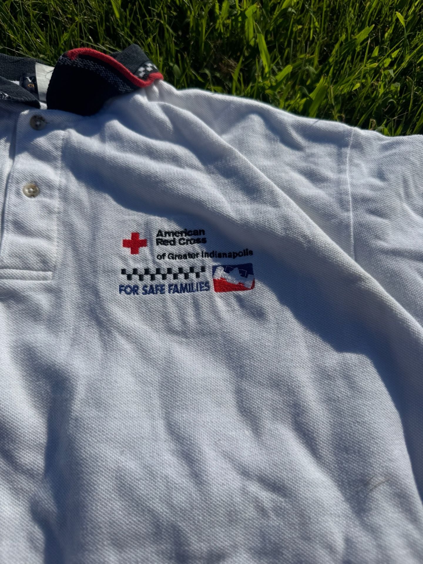 Vintage Vantage Custom Classics American Red Cross Indianapolis Polo Shirt Sz L 3