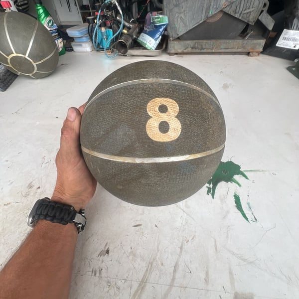 Vintage 8lb Rubber Medicine Ball Textured Grip