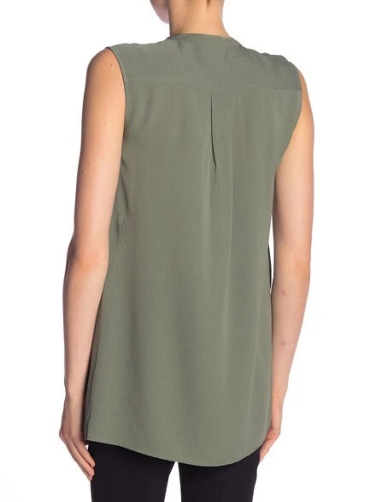 Vince Sleeveless 100% Silk Tunic BlouseTop in Sage Green Medium 9