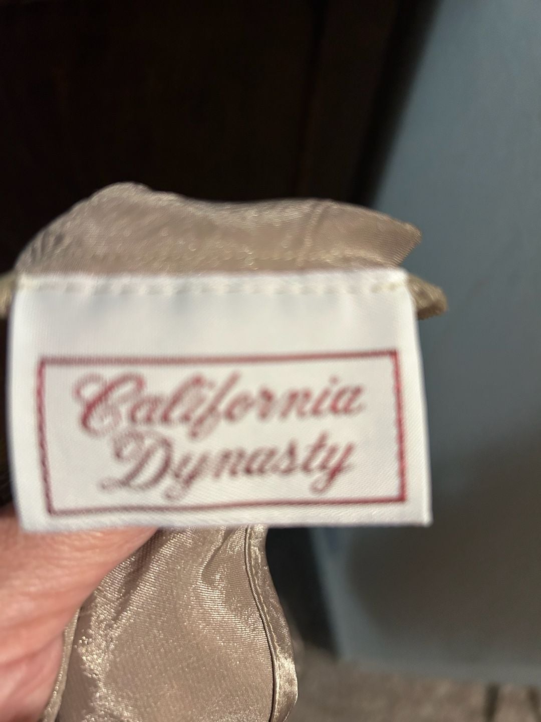 Vintage California Dynasty Satin Slip Nightgown with Lace Trim 1