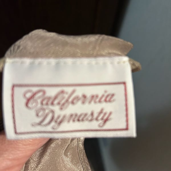 Vintage California Dynasty Satin Slip Nightgown with Lace Trim