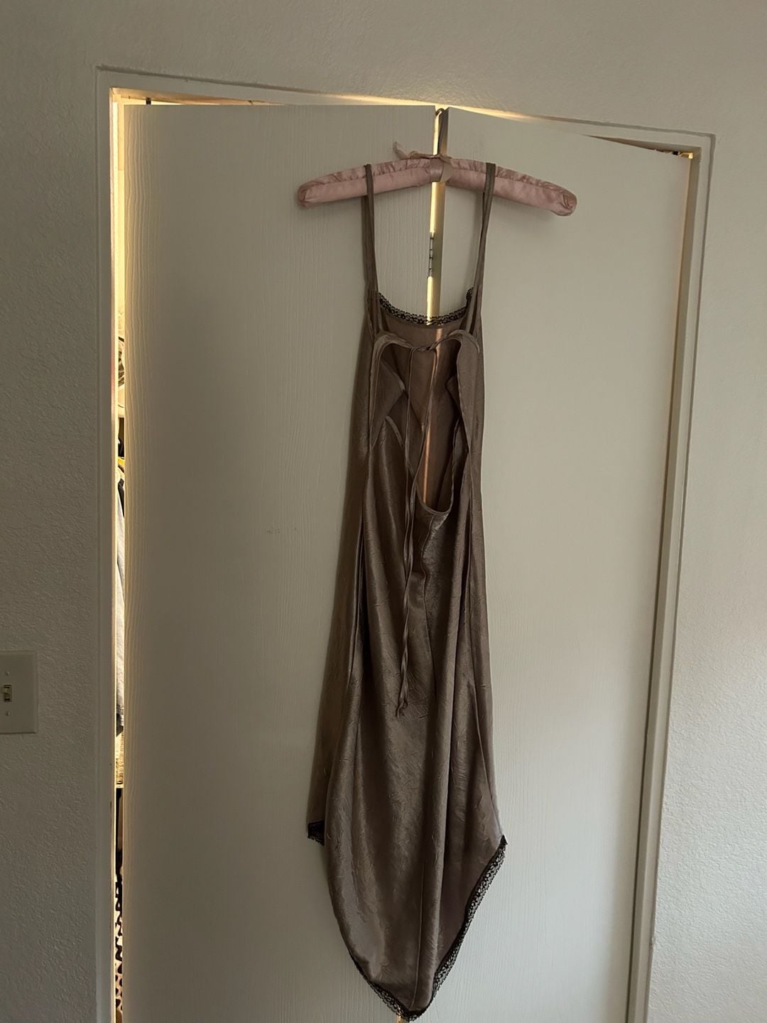 Vintage California Dynasty Satin Slip Nightgown with Lace Trim 3