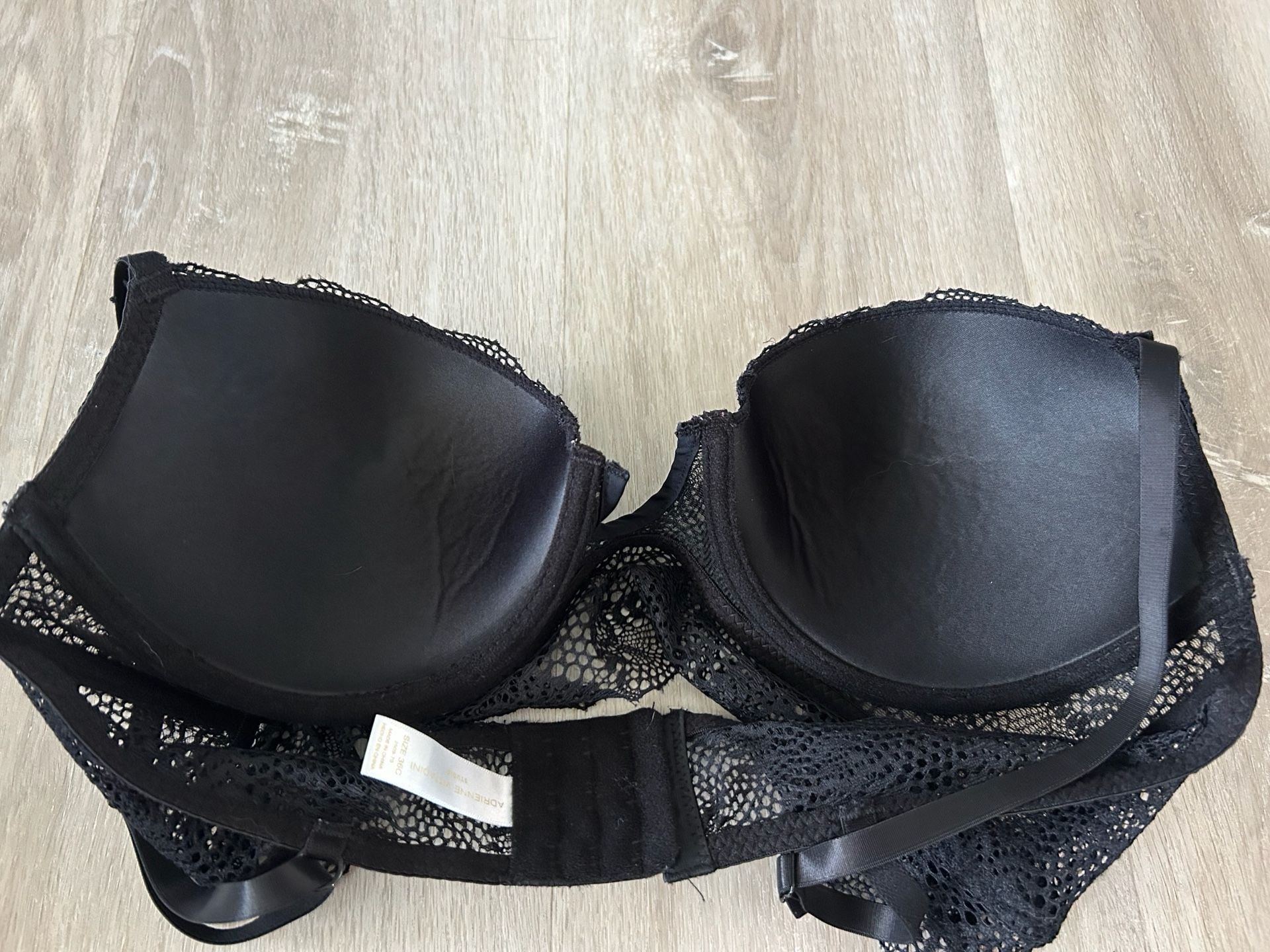 Adrienne Vittadini Studio Black Lace Longline Underwire Bra 36C 8