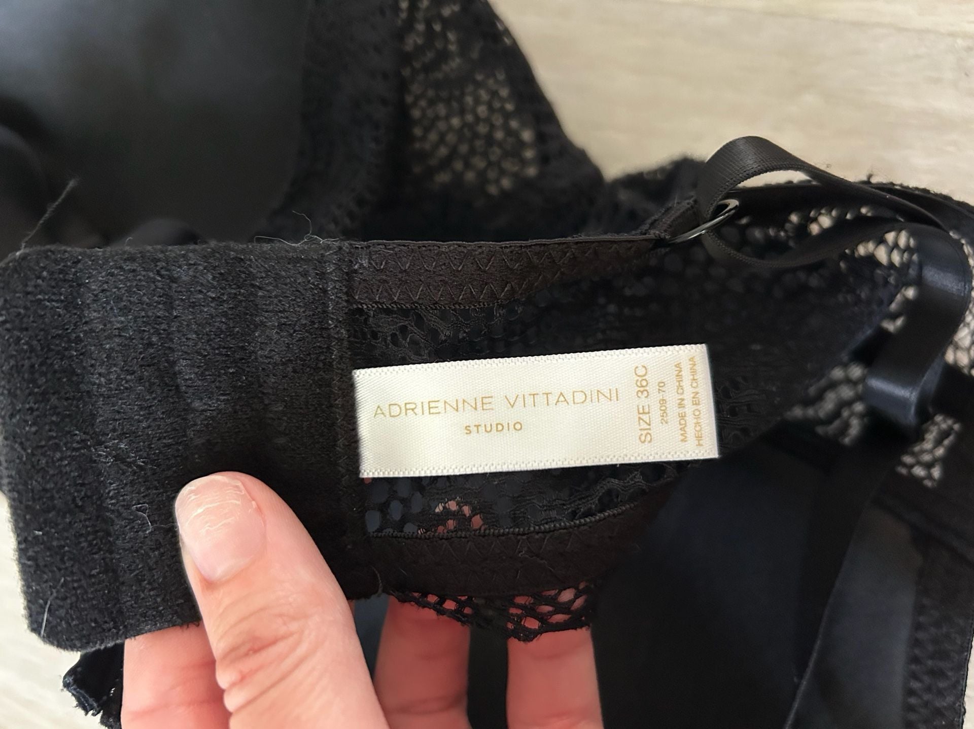 Adrienne Vittadini Studio Black Lace Longline Underwire Bra 36C 7