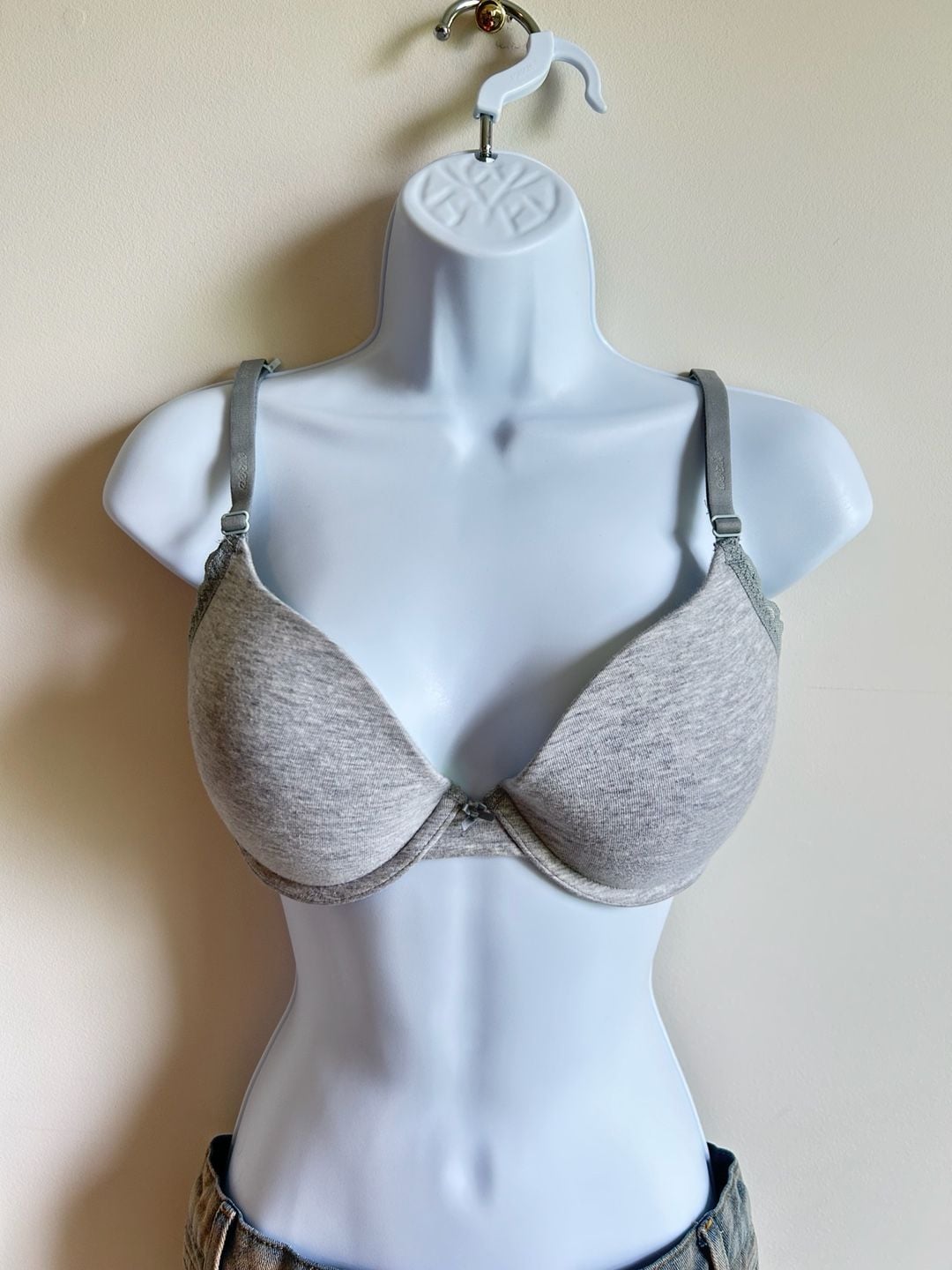 Aerie Women's Lightly Lined T-Shirt Bra, Grey Heather, Size 34D 1