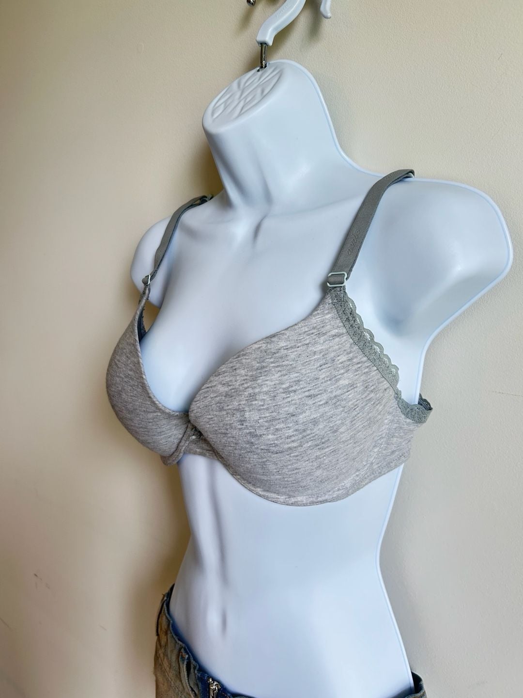 Aerie Women's Lightly Lined T-Shirt Bra, Grey Heather, Size 34D 2