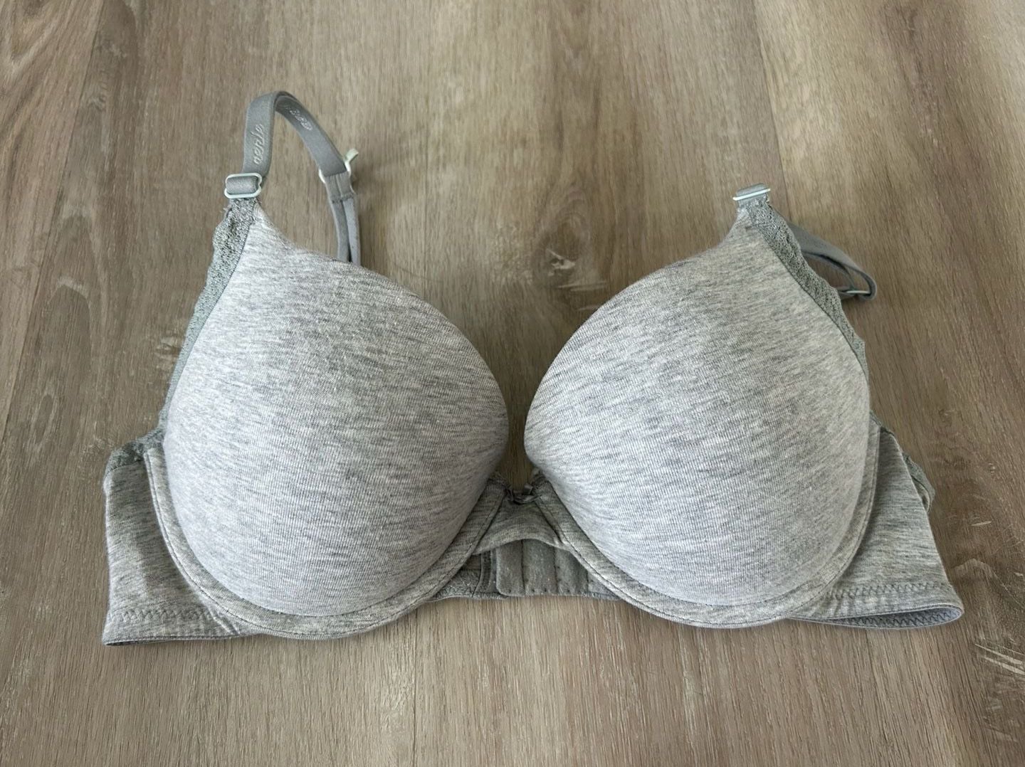 Aerie Women's Lightly Lined T-Shirt Bra, Grey Heather, Size 34D 4