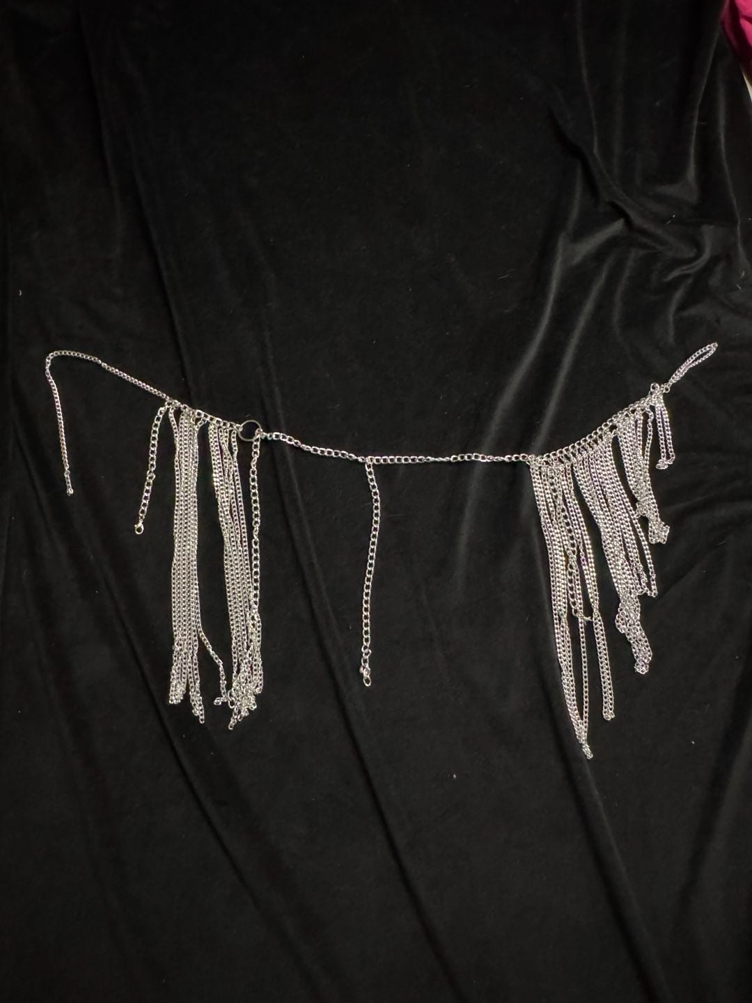 Silver-Tone Chain Fringe Body Harness or Waist Belt 5