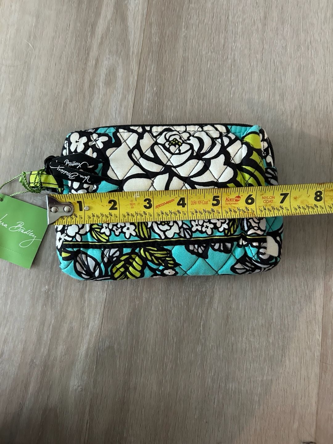 Vera Bradley Island Blooms Quilted Zip-Top Cosmetic Makeup Bag 8