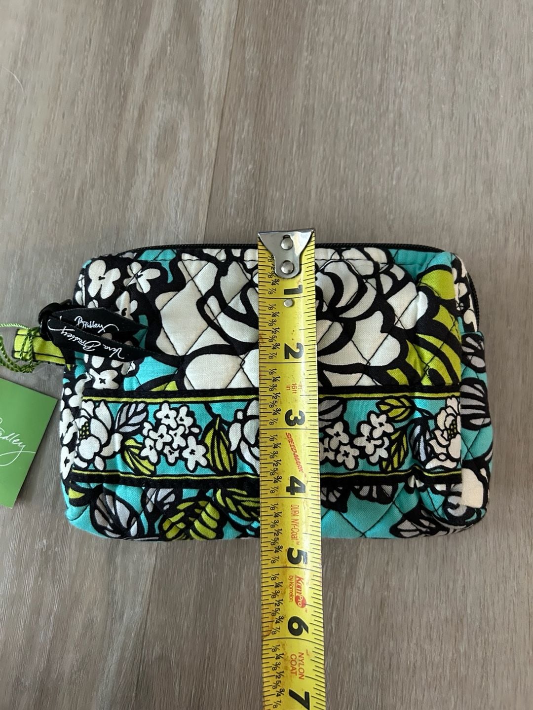 Vera Bradley Island Blooms Quilted Zip-Top Cosmetic Makeup Bag 9
