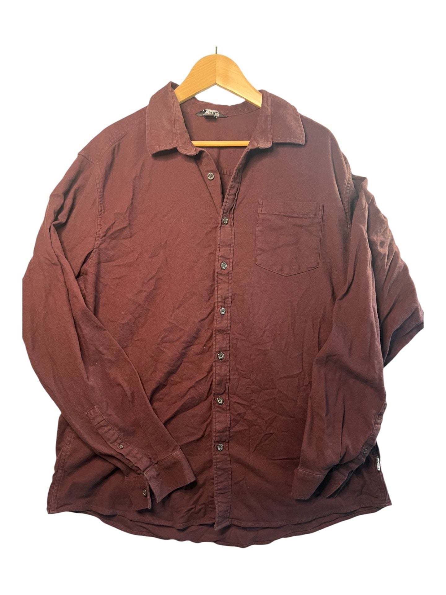 Eddie Bauer Men's Long Sleeve Button Down Shirt, Burgundy, Size TXL 1