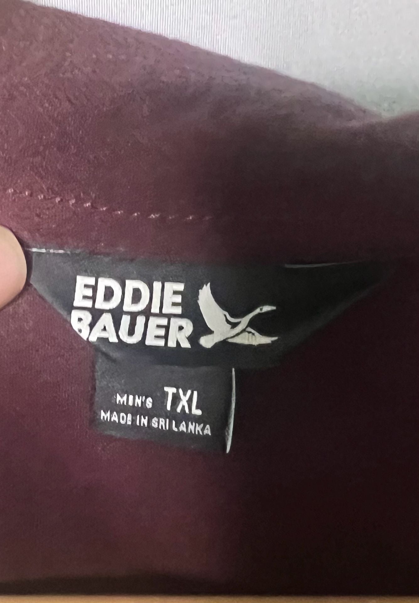 Eddie Bauer Men's Long Sleeve Button Down Shirt, Burgundy, Size TXL 2