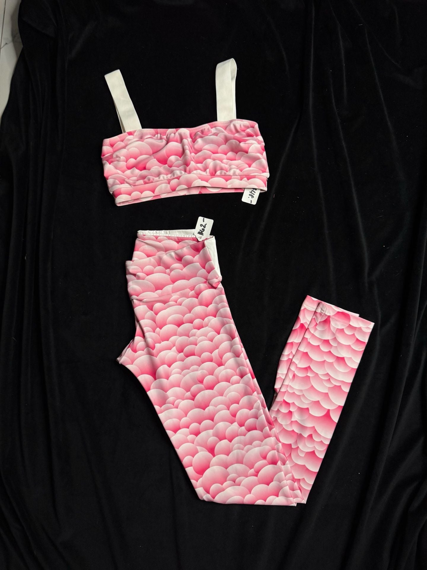 Pink workout set Bubble Print 2