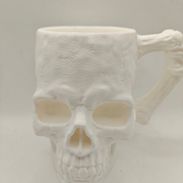 3D Printed Skull Mug with Bone Handle