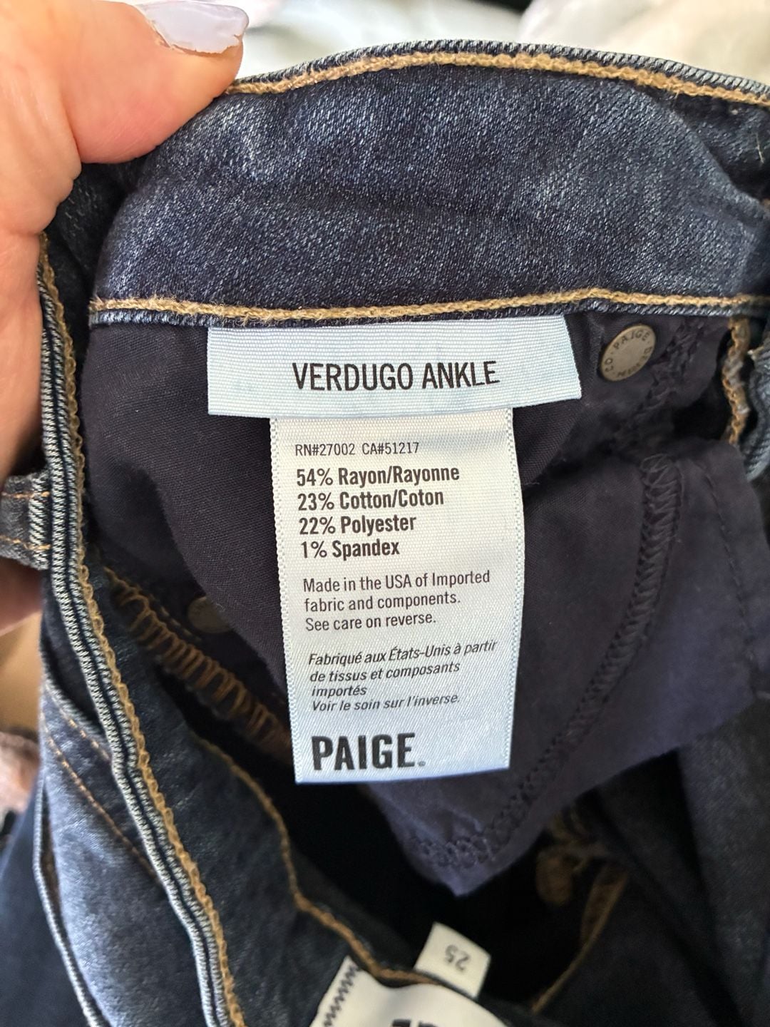 PAIGE Verdugo Ankle Skinny Jeans Size 25 5