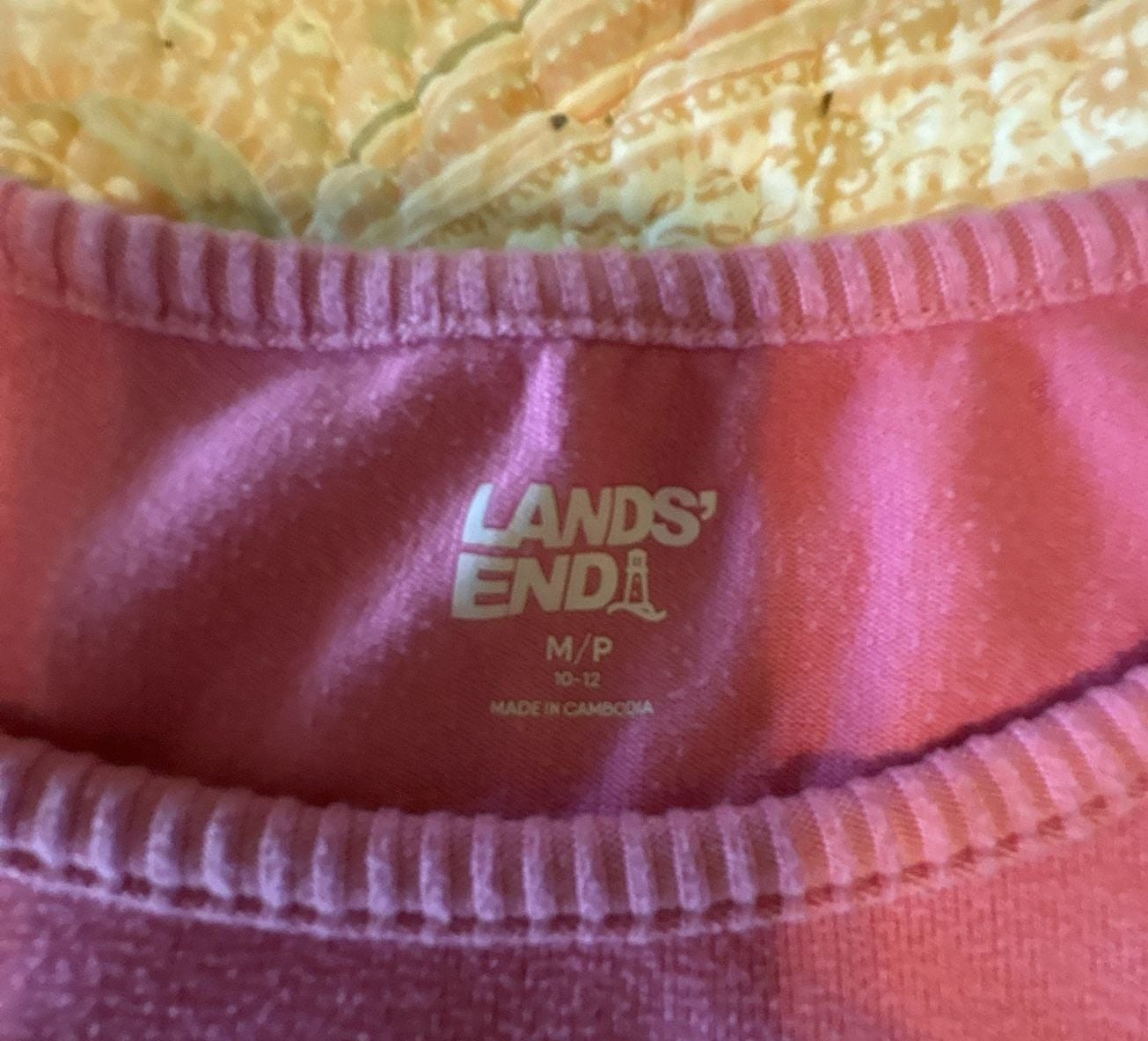 EUC Lands' End women’s Ribbed Lounge Set Tank Top & Pants - Pink, medium petite 3