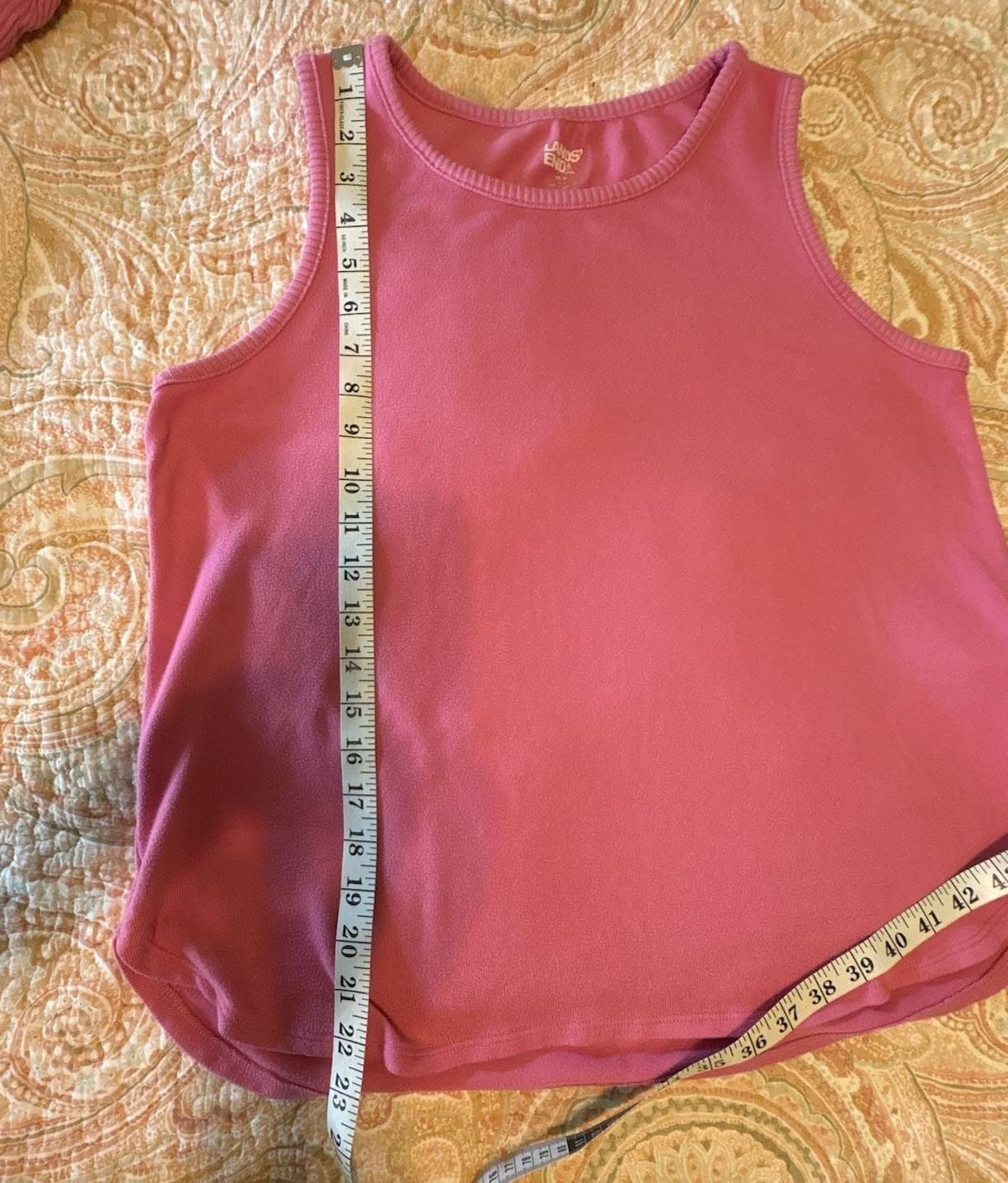 EUC Lands' End women’s Ribbed Lounge Set Tank Top & Pants - Pink, medium petite 5