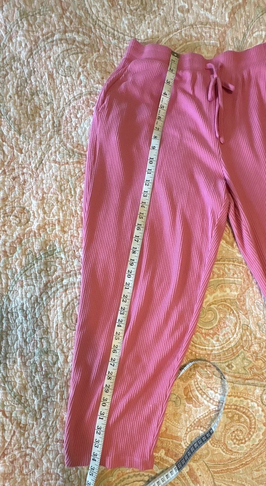 EUC Lands' End women’s Ribbed Lounge Set Tank Top & Pants - Pink, medium petite 10