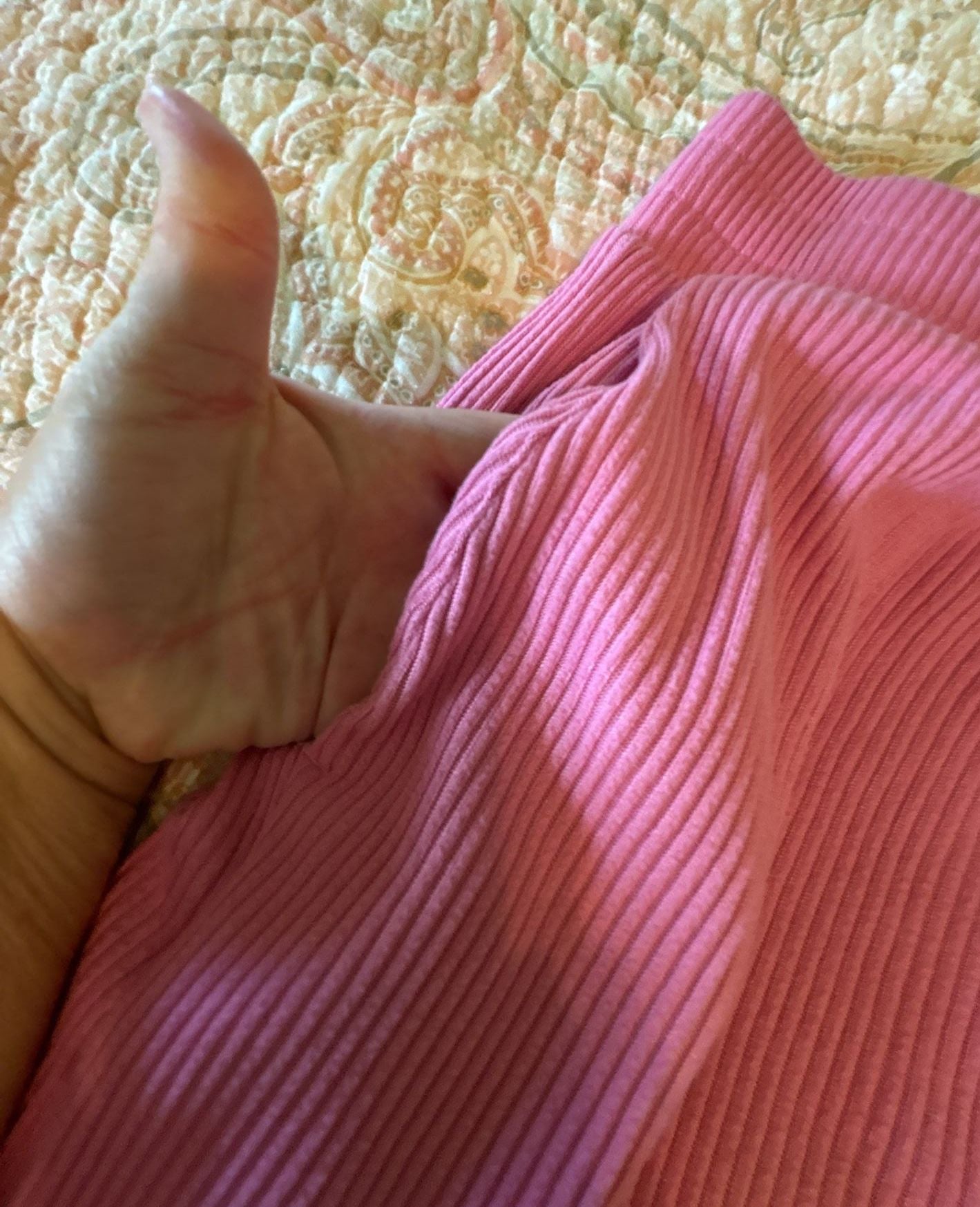 EUC Lands' End women’s Ribbed Lounge Set Tank Top & Pants - Pink, medium petite 12