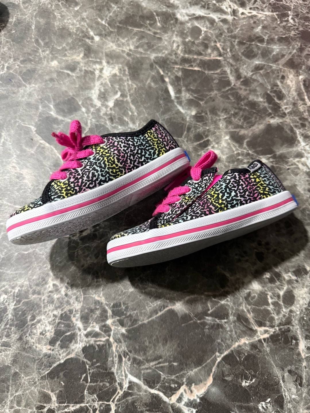 Keds Kids Kickstart Seasonal Jr Sneaker in Black/Rainbow Multi 3