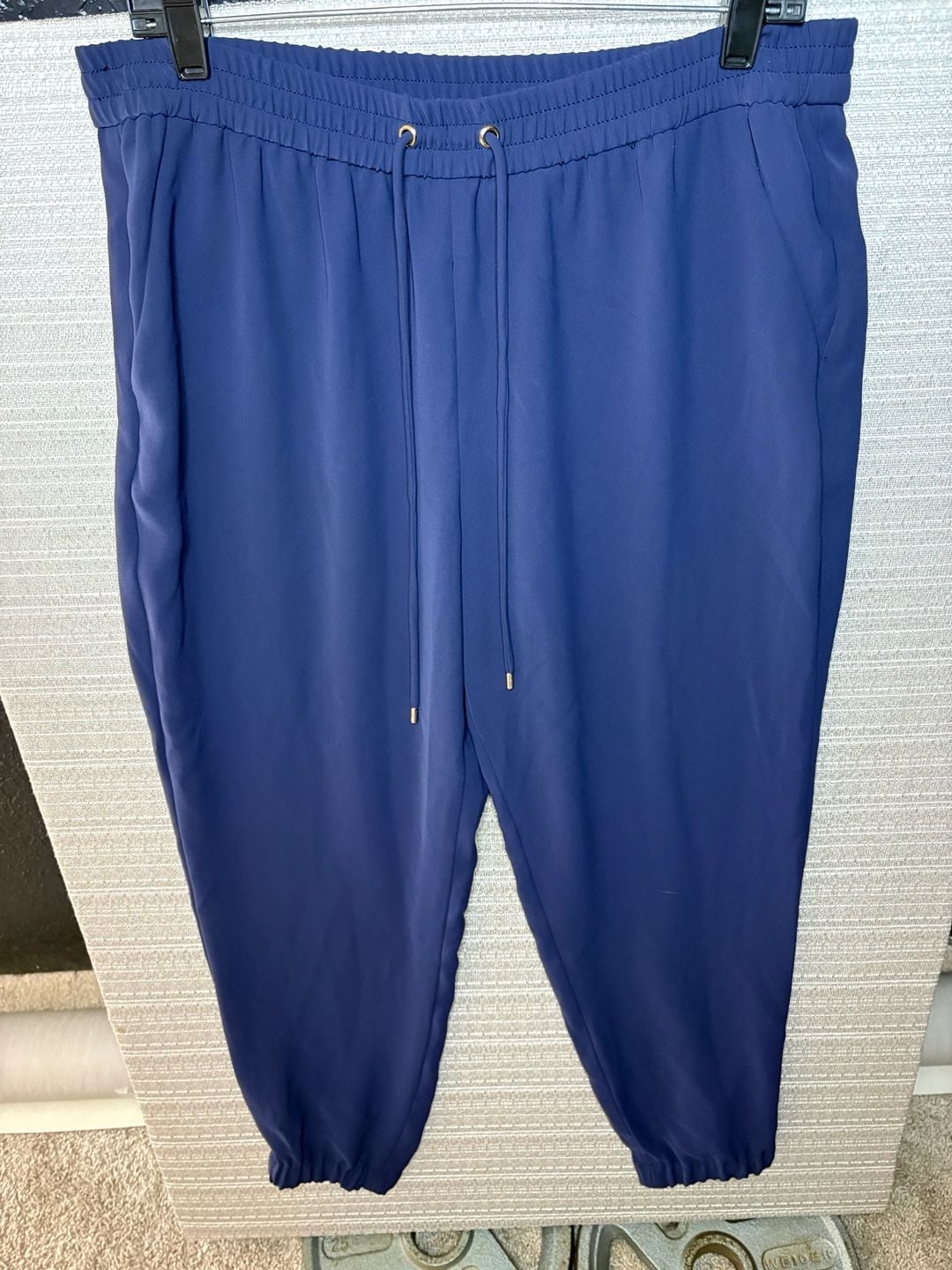Michael Kors Women's Elastic Waist Drawstring Jogger Pants in Navy 2