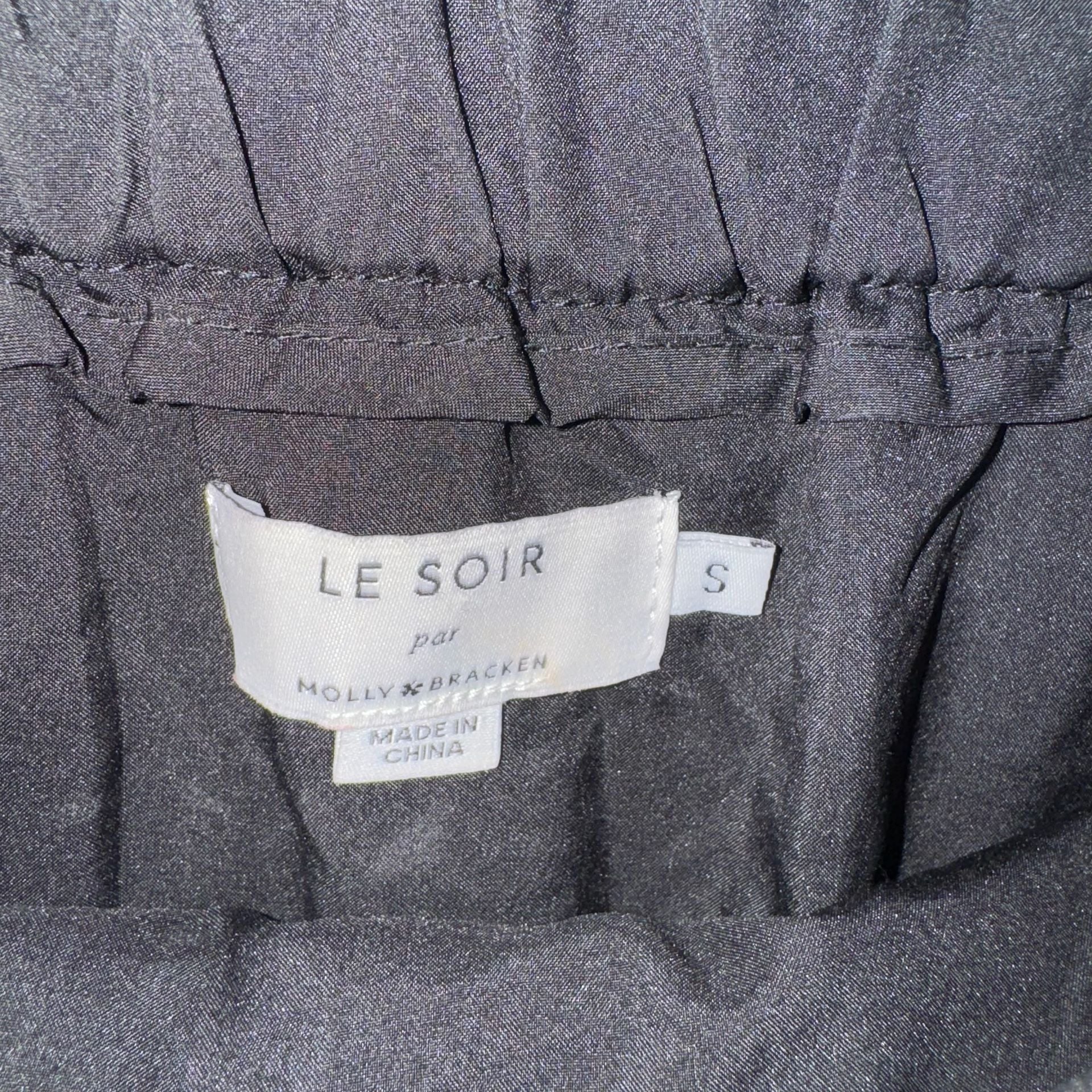 Le Soir par Molly Bracken Black Sequin Tulip Hem Mini Skirt 8