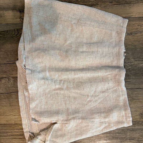 Altar'd State Linen-Blend Mini Skirt, Beige, Size XS