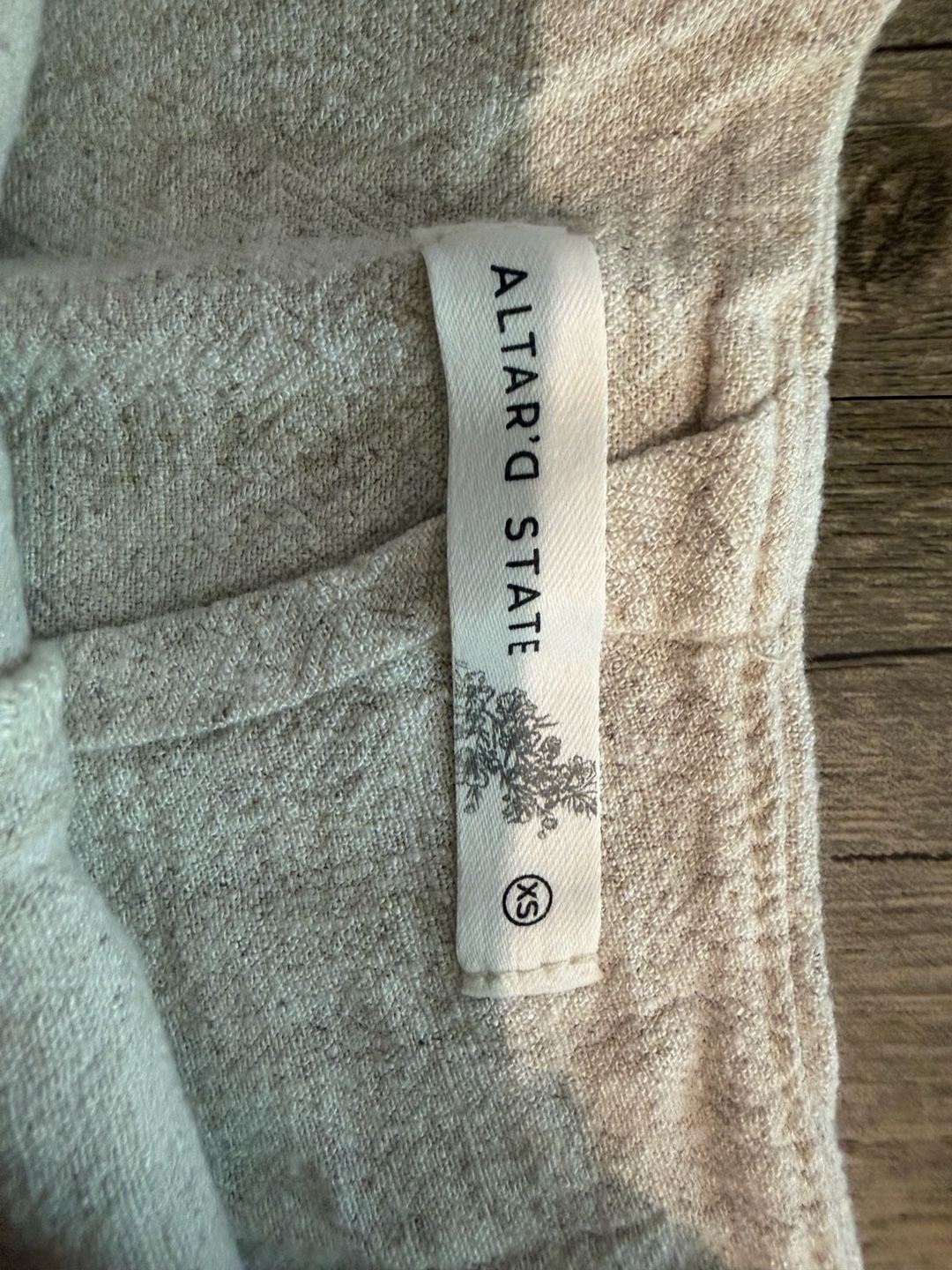 Altar'd State Linen-Blend Mini Skirt, Beige, Size XS 2