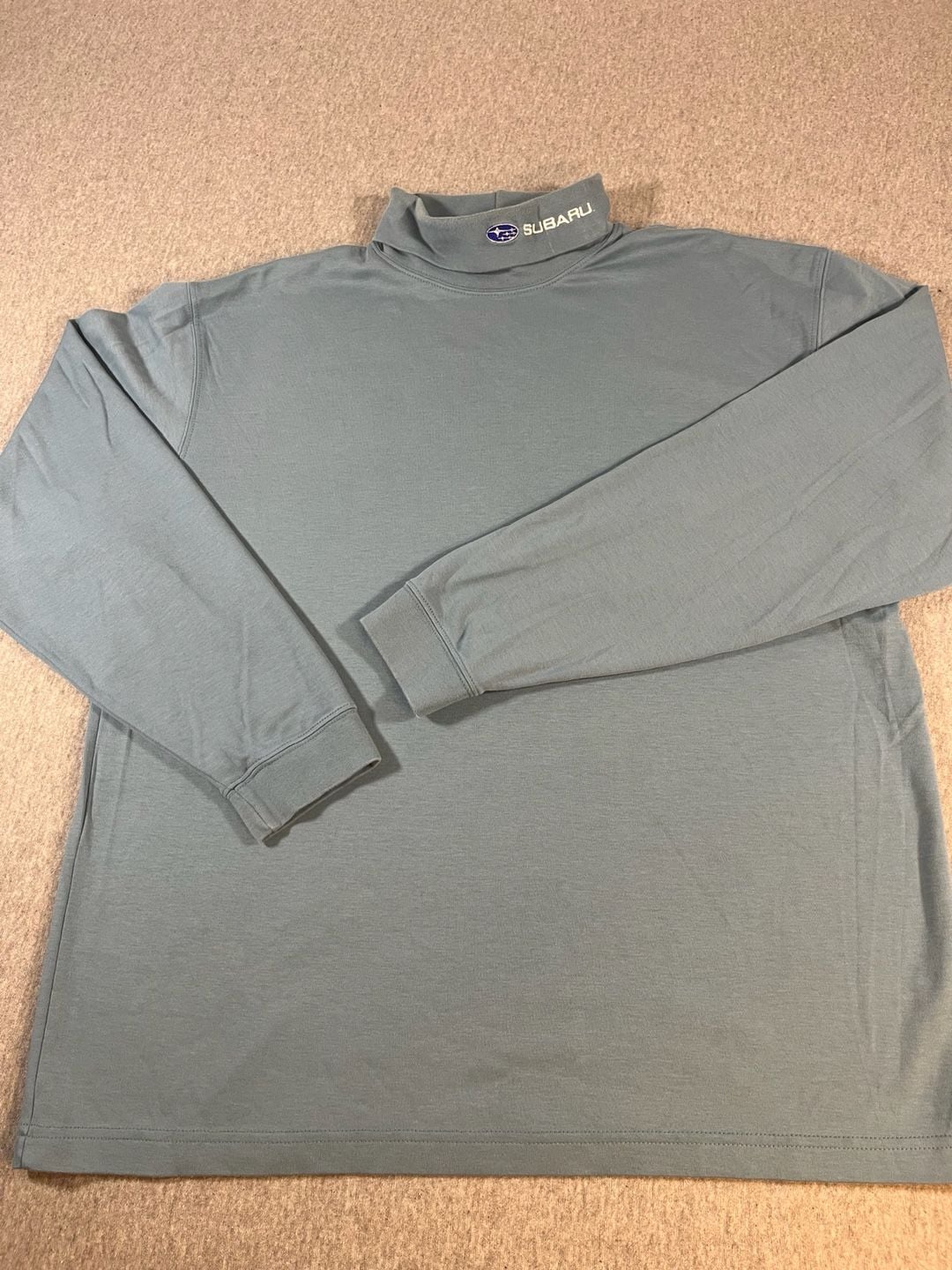 L.L.Bean Subaru Lt. Blue Embroidered Logo Turtleneck Long Sleeve Shirt Men’s L 2