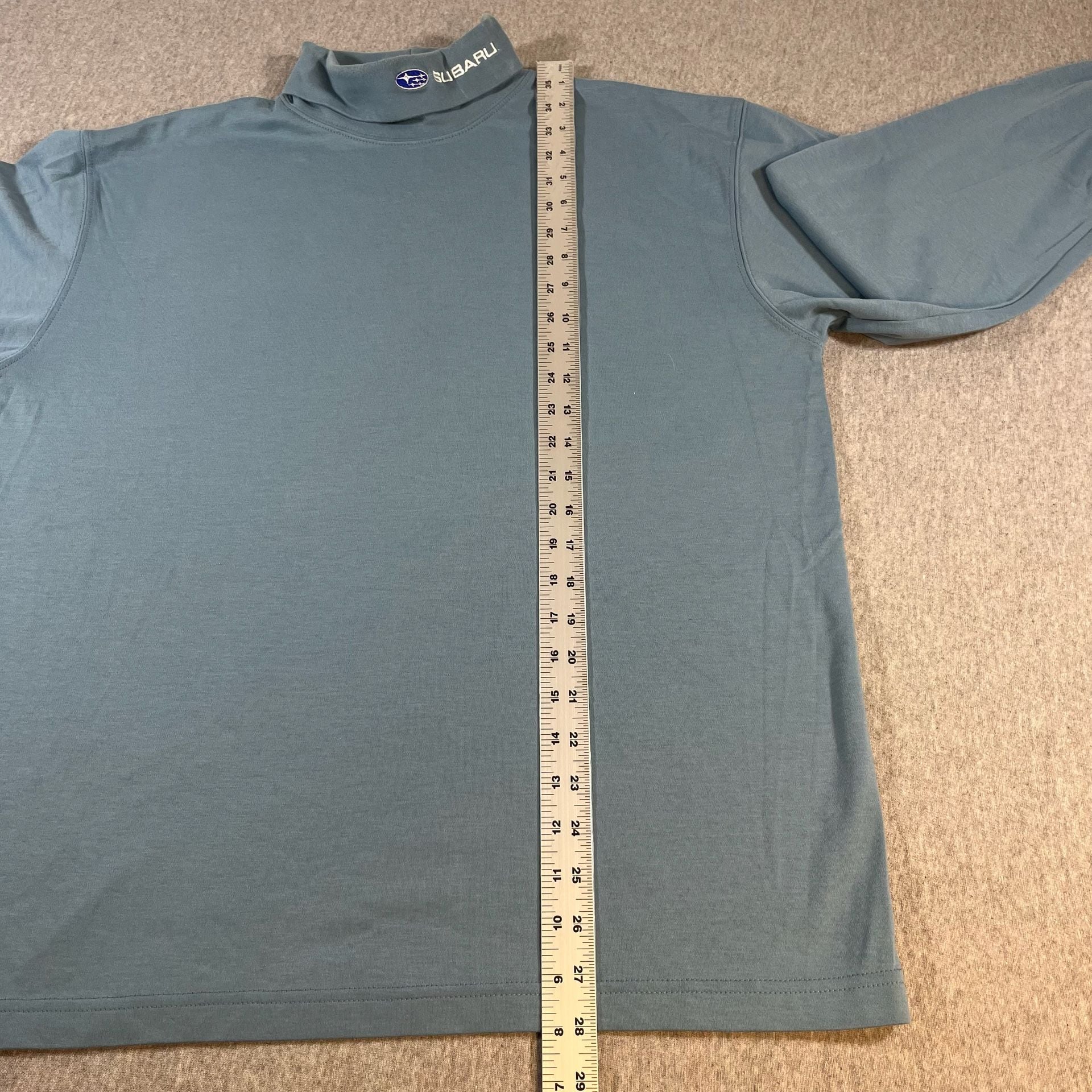 L.L.Bean Subaru Lt. Blue Embroidered Logo Turtleneck Long Sleeve Shirt Men’s L 4