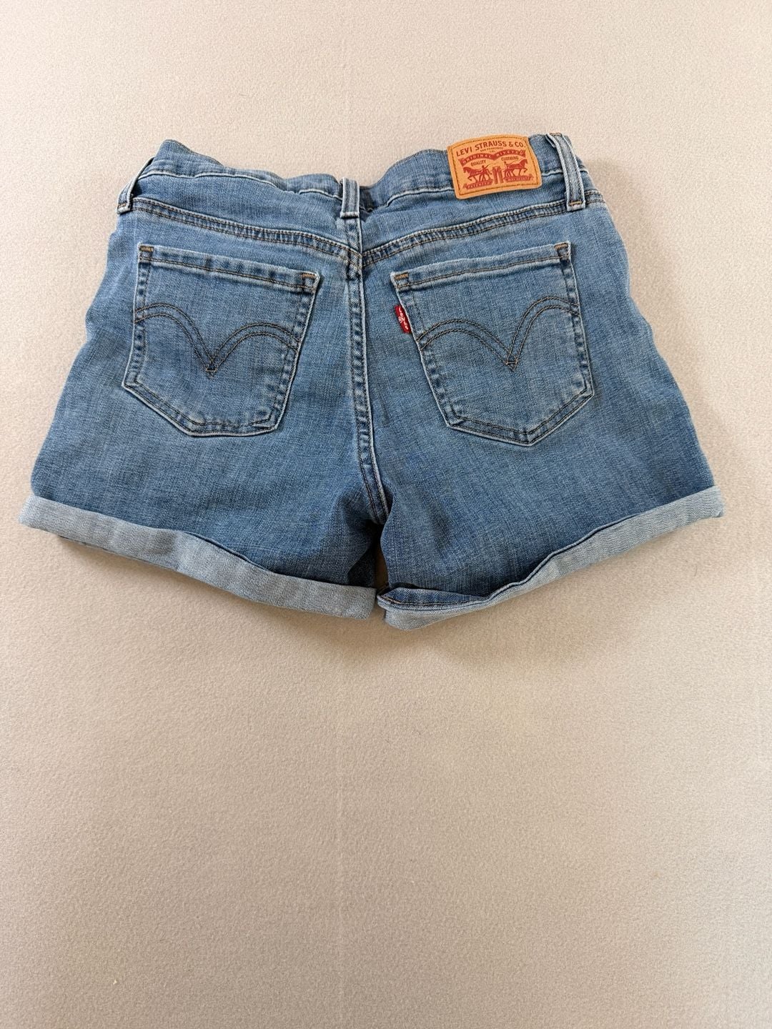 Levi's Mid Length Distressed Cuffed Denim Shorts Size 27 4