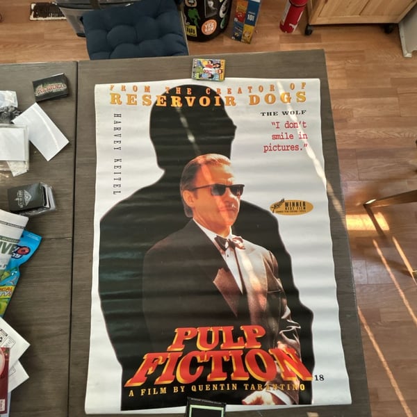 Pulp Fiction The Wolf Character 1994 Original Vintage Promotional Movie Poster
