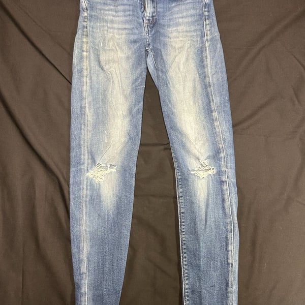 Lucky Brand Brooke Legging Jeans Size 00/24 Distressed Blue Denim